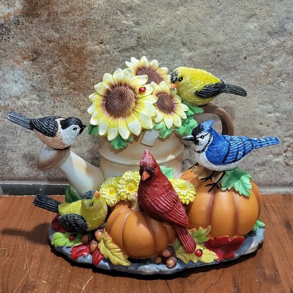 Bradford Exchange Touch Activated Songbirds Sculpture Autumns Overture A 1230 - Picture 3 of 13